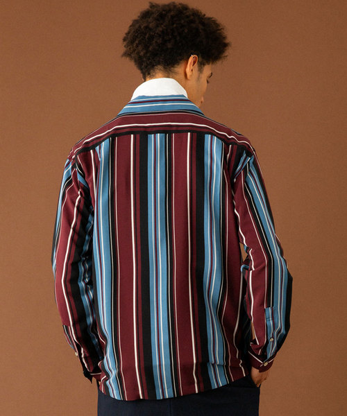 UNITED TOKYO（ユナイテッドトウキョウ）の「マルチストライプオープンカラーロングスリーブシャツ（シャツ/ブラウス・メンズ・ブラック/バーガンディー・1/2/3）」の7枚目の写真