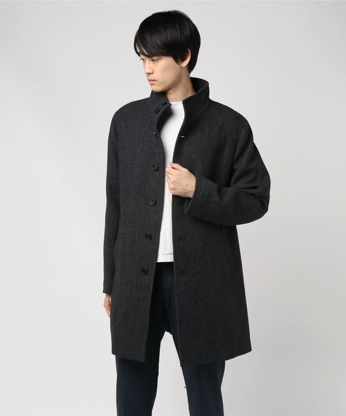 Taka Q タカキュー の タカキューメンズ Taka Q Men ダブルフェイススタンドコート グレー ネイビー ステンカラーコート Wear