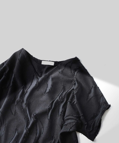 antiqua(アンティカ)の「半袖シアードルマントップス(Tシャツ/カットソー・レディース・ブラック・FREE)」の8枚目の写真