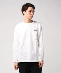 grande刺繍ルーズフィットポケット付長袖Tシャツ