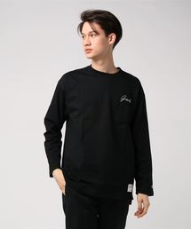 grande刺繍ルーズフィットポケット付長袖Tシャツ