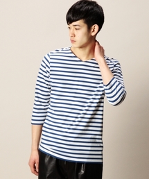 MONKEY TIME | MT ボーダー Vネック クウォータースリーブ(Tシャツ/カットソー)