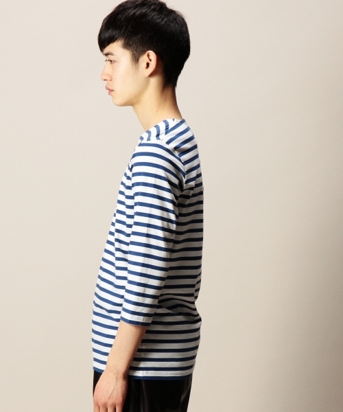 MONKEY TIME（モンキータイム）の「MT ボーダー Vネック クウォータースリーブ ◆（Tシャツ/カットソー・メンズ・ブラック/ネイビー/ピンク/コバルトブルー・X-LARGE/SMALL/MEDIUM/LARGE）」の6枚目の写真