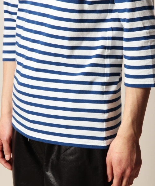 MONKEY TIME（モンキータイム）の「MT ボーダー Vネック クウォータースリーブ ◆（Tシャツ/カットソー・メンズ・ブラック/ネイビー/ピンク/コバルトブルー・X-LARGE/SMALL/MEDIUM/LARGE）」の11枚目の写真