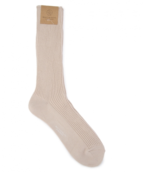 BEAUTY&YOUTH UNITED ARROWS（ビューティーアンドユースユナイテッドアローズ）の「BY 1×1 リブ レギュラーソックス ◆（ソックス/靴下・メンズ・ホワイト/グレー/ベージュ/ネイビー/ブラック・FREE）」の4枚目の写真