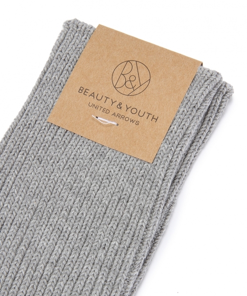 BEAUTY&YOUTH UNITED ARROWS（ビューティーアンドユースユナイテッドアローズ）の「BY 1×1 リブ レギュラーソックス ◆（ソックス/靴下・メンズ・ホワイト/グレー/ベージュ/ネイビー/ブラック・FREE）」の6枚目の写真