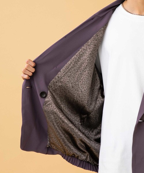 STUDIOUS（ステュディオス）の「【STUDIOUS】コクーンダブルジャケット（テーラードジャケット・メンズ・パープル/ブラック・1/2）」の7枚目の写真