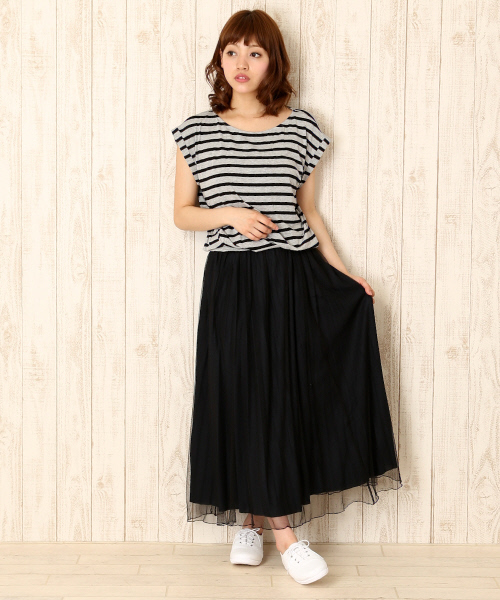 Abahouse Devinette（ドゥヴィネット）の「4wayプリーツスカート（スカート・レディース・ブラック/グレー・FREE）」の3枚目の写真