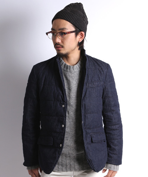 Denime(ドゥニーム)の「DENIM DOWN TAILORED JKT(ダウンジャケット/コート・メンズ・インディゴブルー/ネイビー・MEDIUM/LARGE/SMALL)」の2枚目の写真