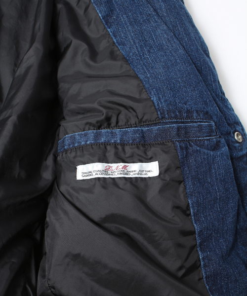 Denime(ドゥニーム)の「DENIM DOWN TAILORED JKT(ダウンジャケット/コート・メンズ・インディゴブルー/ネイビー・MEDIUM/LARGE/SMALL)」の4枚目の写真