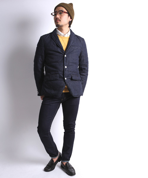 Denime(ドゥニーム)の「DENIM DOWN TAILORED JKT(ダウンジャケット/コート・メンズ・インディゴブルー/ネイビー・MEDIUM/LARGE/SMALL)」の22枚目の写真