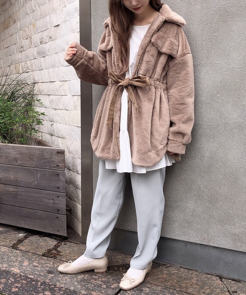 one after another NICE CLAUP（ワンアフターアナザーナイスクラップ）の「後ろリボンティアードチュニック（チュニック・レディース・オフホワイト/アイボリー/モカ・FREE）」の8枚目の写真