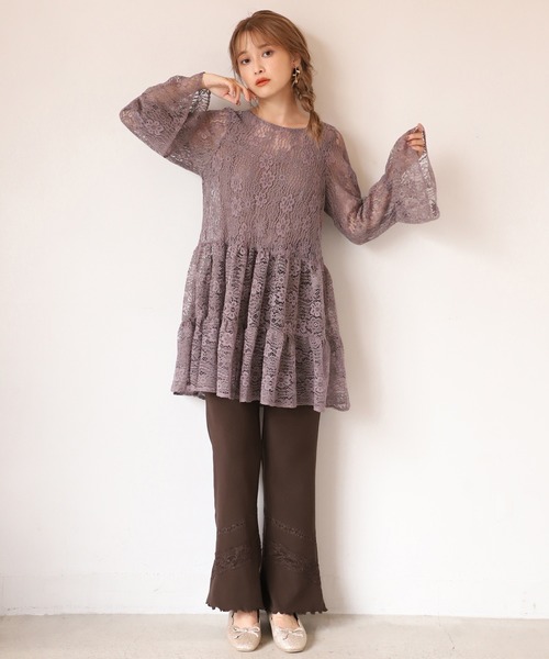 one after another NICE CLAUP（ワンアフターアナザーナイスクラップ）の「後ろリボンティアードチュニック（チュニック・レディース・オフホワイト/アイボリー/モカ・FREE）」の18枚目の写真