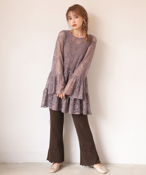 one after another NICE CLAUP（ワンアフターアナザーナイスクラップ）の「後ろリボンティアードチュニック（チュニック・レディース・オフホワイト/アイボリー/モカ・FREE）」の22枚目の写真