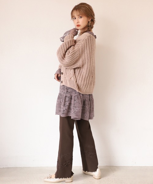 one after another NICE CLAUP（ワンアフターアナザーナイスクラップ）の「後ろリボンティアードチュニック（チュニック・レディース・オフホワイト/アイボリー/モカ・FREE）」の11枚目の写真