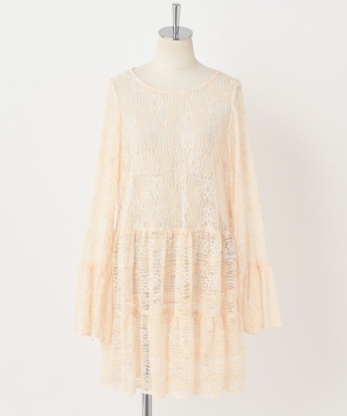 one after another NICE CLAUP（ワンアフターアナザーナイスクラップ）の「後ろリボンティアードチュニック（チュニック・レディース・オフホワイト/アイボリー/モカ・FREE）」の17枚目の写真