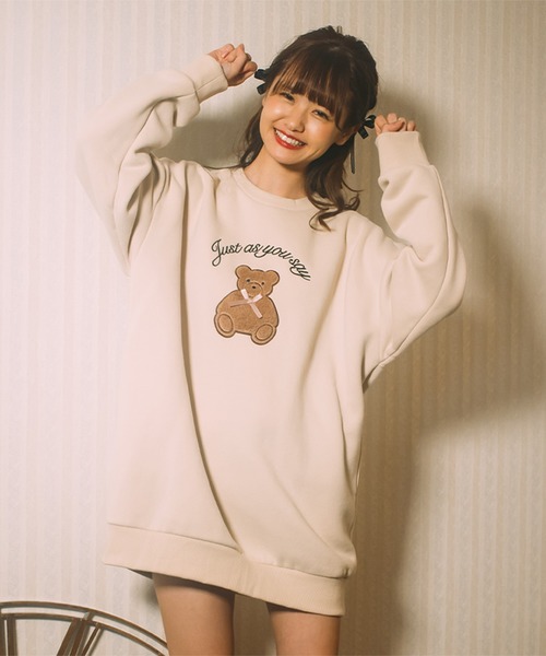 ROJITA（ロジータ）の「クマアップリケ+刺繍トレーナー（スウェット 