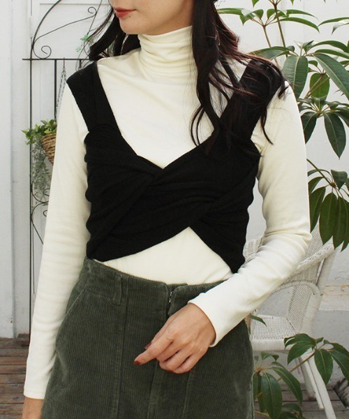 MODE ROBE（モードローブ）の「裏起毛タートルネックトップス（ニット/セーター・レディース・アイボリー/ベージュ/ブラック/ブラウン・FREE）」の2枚目の写真