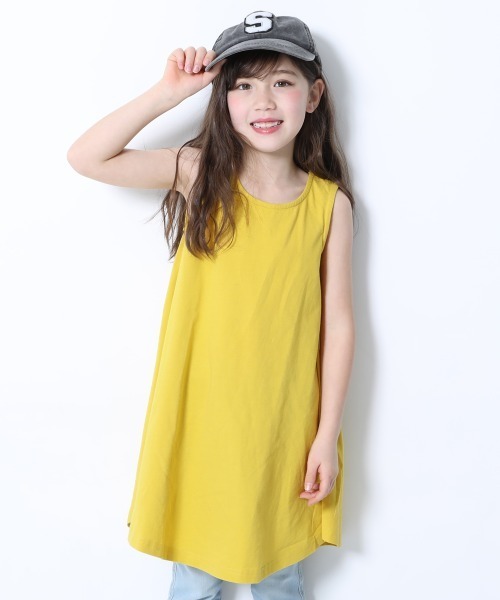 devirock（デビロック）の「フレアタンクワンピース（ワンピース・キッズ・ピンク系その他/ブラック/カーキ/ラベンダー/キャメル/レッド系その他/イエロー/ブルーグレー/コバルトブルー/オレンジ・100cm/90cm/80ｃｍ/160cm/130cm/150cm/140cm/110cm/120cm）」の6枚目の写真