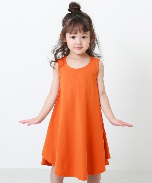 devirock（デビロック）の「フレアタンクワンピース（ワンピース・キッズ・ピンク系その他/ブラック/カーキ/ラベンダー/キャメル/レッド系その他/イエロー/ブルーグレー/コバルトブルー/オレンジ・100cm/90cm/80ｃｍ/160cm/130cm/150cm/140cm/110cm/120cm）」の10枚目の写真