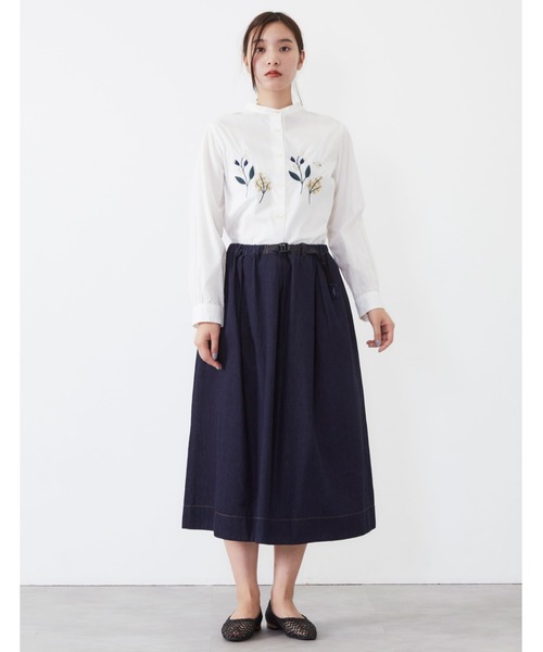 POU DOU DOU（プードゥドゥ）の「フロント刺繍ブラウス（シャツ/ブラウス・レディース・ネイビー/オフホワイト/ブルー・3）」の16枚目の写真