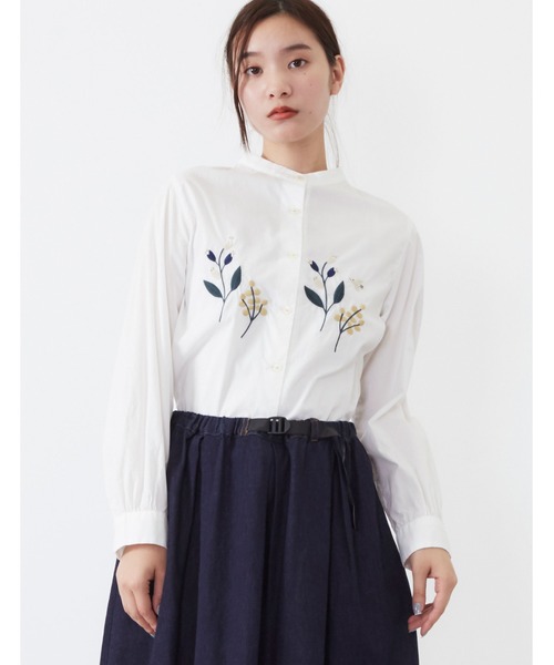 POU DOU DOU（プードゥドゥ）の「フロント刺繍ブラウス（シャツ/ブラウス・レディース・ネイビー/オフホワイト/ブルー・3）」の18枚目の写真