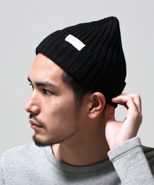 NANO universe（ナノユニバース）の「RACAL(ラカル)/ 別注3WAYスタンダードニットCAP（ニットキャップ/ビーニー・メンズ・ブラック/グレー/ライトグレー/ブラウン/ベージュ/ブルー/インディゴブルー/ネイビー/ワイン/オレンジ・FREE）」の2枚目の写真