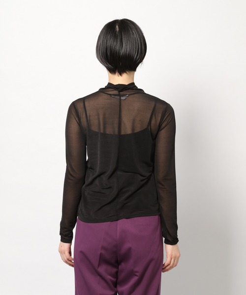 PAGEBOY（ページボーイ）の「シアーハイネックプルオーバー（Tシャツ/カットソー・レディース・オフホワイト/ブラック/ブルー・FREE）」の10枚目の写真