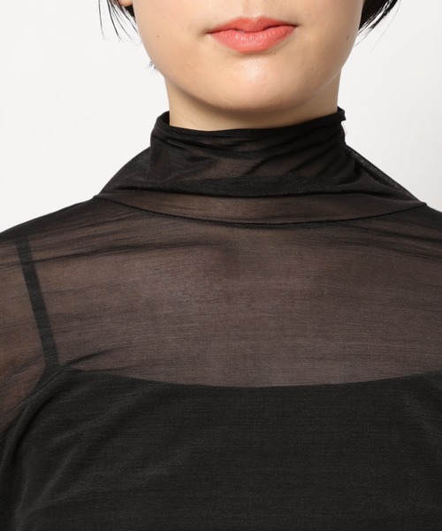 PAGEBOY（ページボーイ）の「シアーハイネックプルオーバー（Tシャツ/カットソー・レディース・オフホワイト/ブラック/ブルー・FREE）」の11枚目の写真