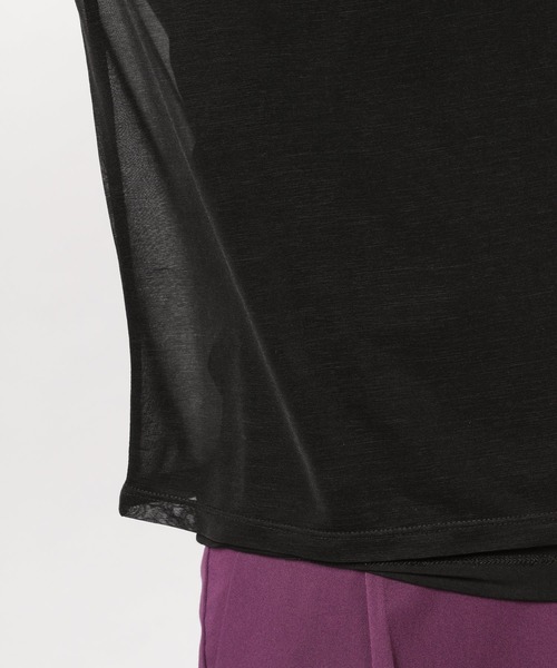 PAGEBOY（ページボーイ）の「シアーハイネックプルオーバー（Tシャツ/カットソー・レディース・オフホワイト/ブラック/ブルー・FREE）」の13枚目の写真