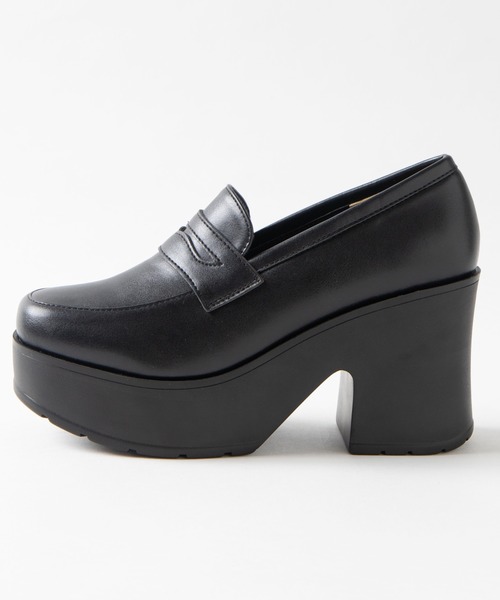 WEGO（ウィゴー）の「WEGO/スクエアトゥボリュームヒールローファー（ローファー・レディース・ブラック/その他1・LARGE/MEDIUM）」の5枚目の写真