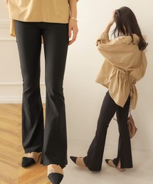 【WEB限定】ハイテンションストレッチフレアパンツ/サイドスリットパンツ