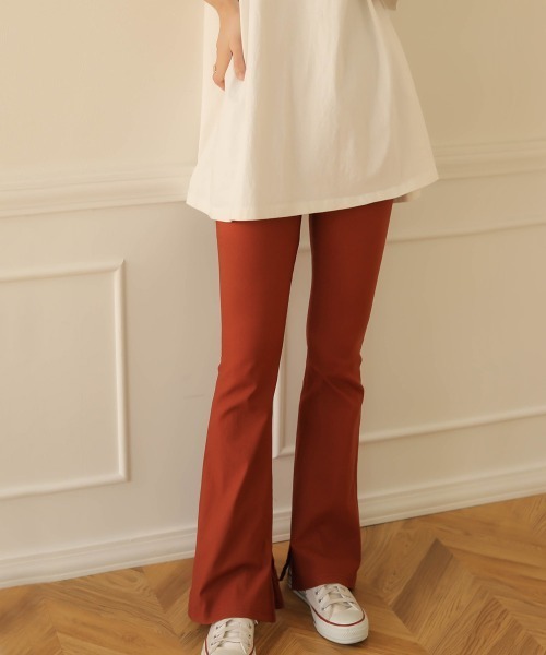 Bab（バブ）の「【WEB限定】ハイテンションストレッチフレアパンツ/サイドスリットパンツ（その他パンツ・レディース・ブラック/オレンジ・M/L）」の14枚目の写真