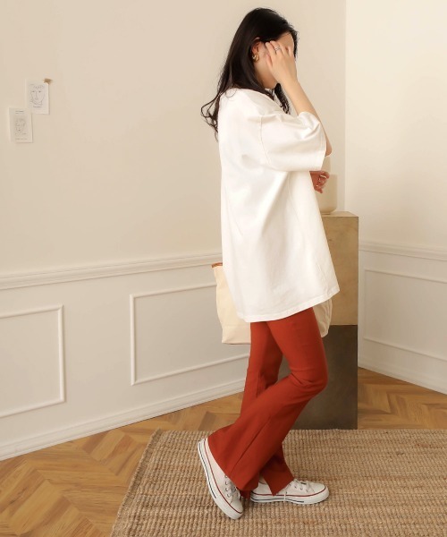 Bab（バブ）の「【WEB限定】ハイテンションストレッチフレアパンツ/サイドスリットパンツ（その他パンツ・レディース・ブラック/オレンジ・M/L）」の13枚目の写真