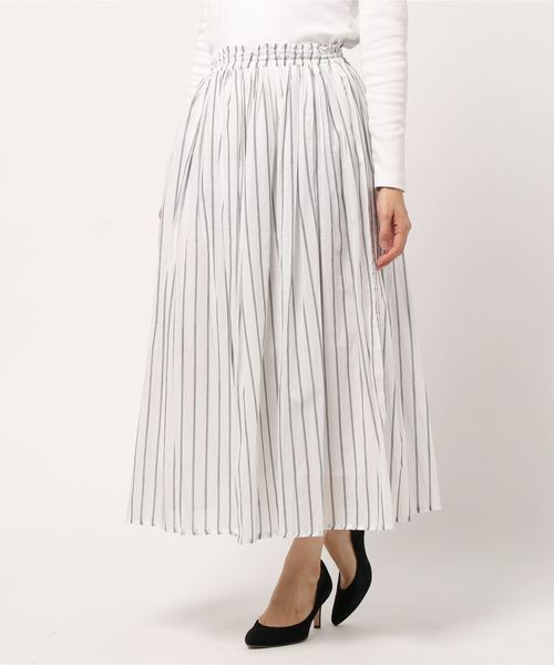 rps（アールピーエス）の「ボイルストライプフレアースカート（スカート・レディース・ネイビー/チャコールグレー/オフホワイト・M）」の13枚目の写真