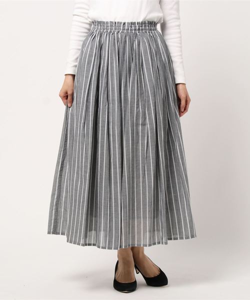 rps（アールピーエス）の「ボイルストライプフレアースカート（スカート・レディース・ネイビー/チャコールグレー/オフホワイト・M）」の10枚目の写真