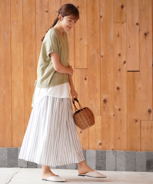 rps（アールピーエス）の「ボイルストライプフレアースカート（スカート・レディース・ネイビー/チャコールグレー/オフホワイト・M）」の11枚目の写真