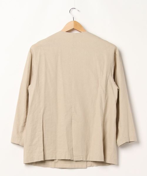 flower（フラワー）の「マリンジャケット（ノーカラージャケット・レディース・ブラウン/ベージュ・FREE）」の3枚目の写真