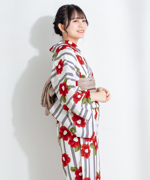 SOUBIEN（ソウビエン）の「選べるレディース浴衣2点セット （浴衣＋帯）（浴衣・レディース・ホワイト系その他/ホワイト系その他2/パープル系その他/ブルー系その他/ブルー系その他2/ホワイト系その他3/ホワイト系その他4/マルチ/ホワイト×レッド/ホワイト×グリーン/ライトブルー/ホワイト×イエロー/ホワイト×ピンク/ホワイト系その他5/ホワイト系その他6/ホワイト×ライトグレー/ホワイト系/ホワイト系1/ホワイト系3/ホワイト系2/グレー系/モーブ系/ブルー系/スカイブルー系・FREE）」の13枚目の写真