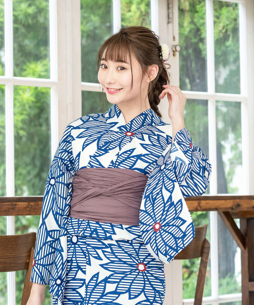SOUBIEN（ソウビエン）の「選べるレディース浴衣2点セット （浴衣＋帯）（浴衣・レディース・ホワイト系その他/ホワイト系その他2/パープル系その他/ブルー系その他/ブルー系その他2/ホワイト系その他3/ホワイト系その他4/マルチ/ホワイト×レッド/ホワイト×グリーン/ライトブルー/ホワイト×イエロー/ホワイト×ピンク/ホワイト系その他5/ホワイト系その他6/ホワイト×ライトグレー/ホワイト系/ホワイト系1/ホワイト系3/ホワイト系2/グレー系/モーブ系/ブルー系/スカイブルー系・FREE）」の18枚目の写真