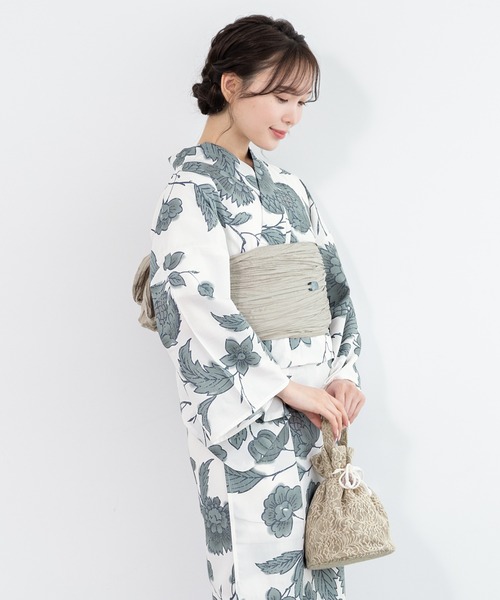 SOUBIEN（ソウビエン）の「選べるレディース浴衣2点セット （浴衣＋帯）（浴衣・レディース・ホワイト系その他/ホワイト系その他2/パープル系その他/ブルー系その他/ブルー系その他2/ホワイト系その他3/ホワイト系その他4/マルチ/ホワイト×レッド/ホワイト×グリーン/ライトブルー/ホワイト×イエロー/ホワイト×ピンク/ホワイト系その他5/ホワイト系その他6/ホワイト×ライトグレー/ホワイト系/ホワイト系1/ホワイト系3/ホワイト系2/グレー系/モーブ系/ブルー系/スカイブルー系・FREE）」の12枚目の写真