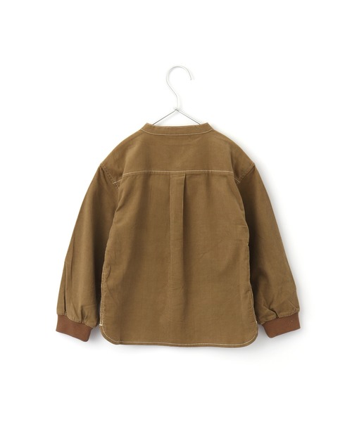 MAKE YOUR DAY(メイクユアデイ)の「Vネック調バンドカラーシャツ■80~140cm(シャツ/ブラウス・キッズ・ダークブラウン/ベージュ/ターコイズブルー・90/100/110/120/80/130/140)」の5枚目の写真