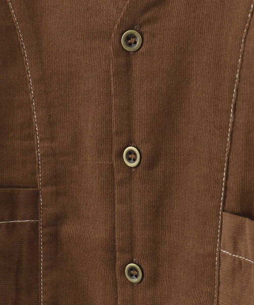 MAKE YOUR DAY(メイクユアデイ)の「Vネック調バンドカラーシャツ■80~140cm(シャツ/ブラウス・キッズ・ダークブラウン/ベージュ/ターコイズブルー・90/100/110/120/80/130/140)」の9枚目の写真