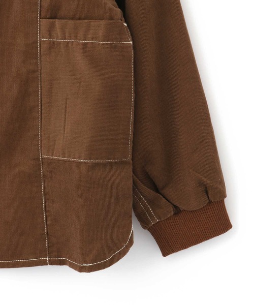 MAKE YOUR DAY(メイクユアデイ)の「Vネック調バンドカラーシャツ■80~140cm(シャツ/ブラウス・キッズ・ダークブラウン/ベージュ/ターコイズブルー・90/100/110/120/80/130/140)」の12枚目の写真