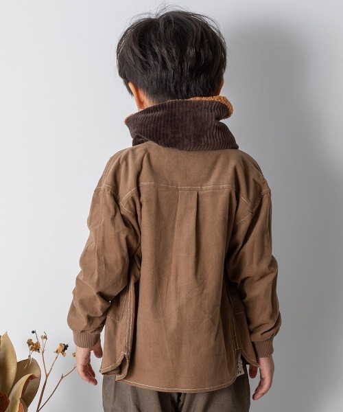 MAKE YOUR DAY(メイクユアデイ)の「Vネック調バンドカラーシャツ■80~140cm(シャツ/ブラウス・キッズ・ダークブラウン/ベージュ/ターコイズブルー・90/100/110/120/80/130/140)」の20枚目の写真