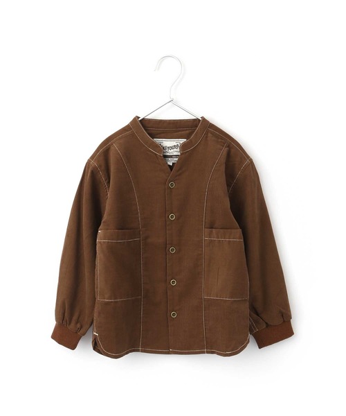 MAKE YOUR DAY(メイクユアデイ)の「Vネック調バンドカラーシャツ■80~140cm(シャツ/ブラウス・キッズ・ダークブラウン/ベージュ/ターコイズブルー・90/100/110/120/80/130/140)」の13枚目の写真