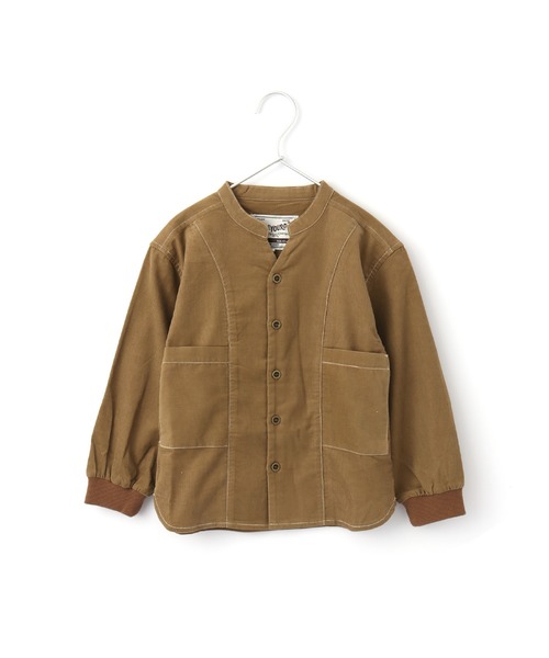 MAKE YOUR DAY(メイクユアデイ)の「Vネック調バンドカラーシャツ■80~140cm(シャツ/ブラウス・キッズ・ダークブラウン/ベージュ/ターコイズブルー・90/100/110/120/80/130/140)」の14枚目の写真
