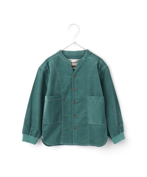 MAKE YOUR DAY(メイクユアデイ)の「Vネック調バンドカラーシャツ■80~140cm(シャツ/ブラウス・キッズ・ダークブラウン/ベージュ/ターコイズブルー・90/100/110/120/80/130/140)」の15枚目の写真