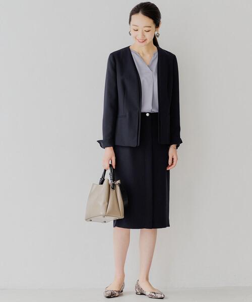 green label relaxing ◇D ノーラペル ジャケット&スカート 美品 green label relaxing ◇D ノーラペル ジャケット&スカート 美品