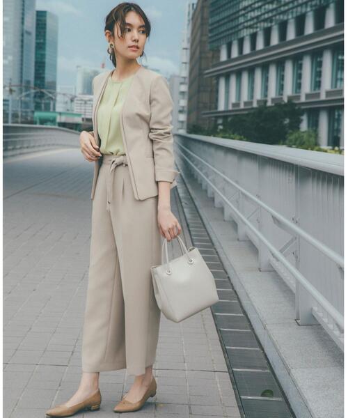 【美品】 グリーンレーベルリラクシング ノーカラー ジャケット 38 ベージュ UNITED ARROWS green label relaxing - Green label relaxing